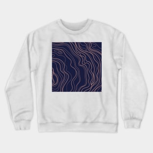 Navy Topography Art Crewneck Sweatshirt